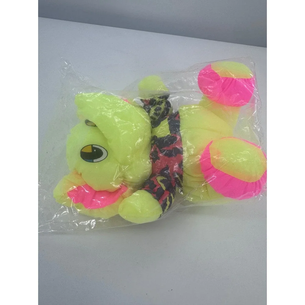 Oriental Trading Plush Elephant Unisex 8in Neon Yellow Pink Nylon Parachute‎ New
